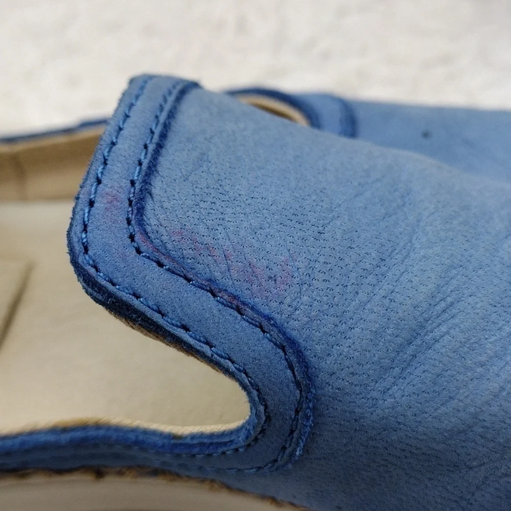 Ugg Australia Caleel Blue Leather Upper Round Toe Espadrille Slip On Mule Shoe - Picture 15 of 16